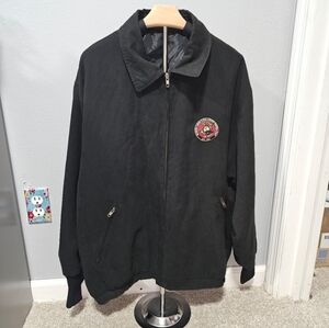 vintage suade USMC  Scholarship Foundation zip up jacket. light weight. mens xl